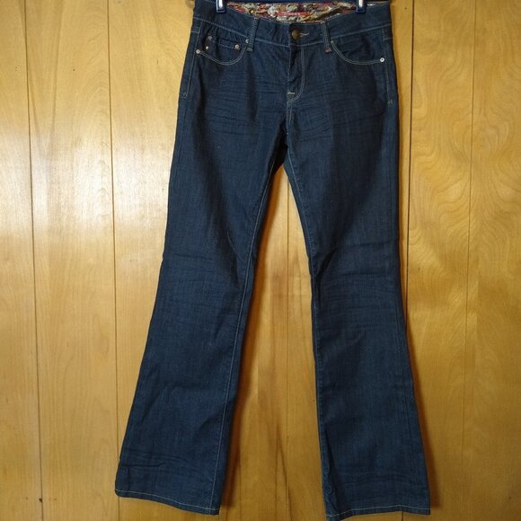 Vigoss Milan Boot Cut Juniors Size 7 Blue Jeans With Back Flap Pockets - Picture 1 of 6